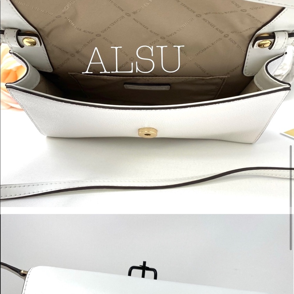 Michael Kors Large Le Crossbody Clutch Optic White - Picture 6 of 8